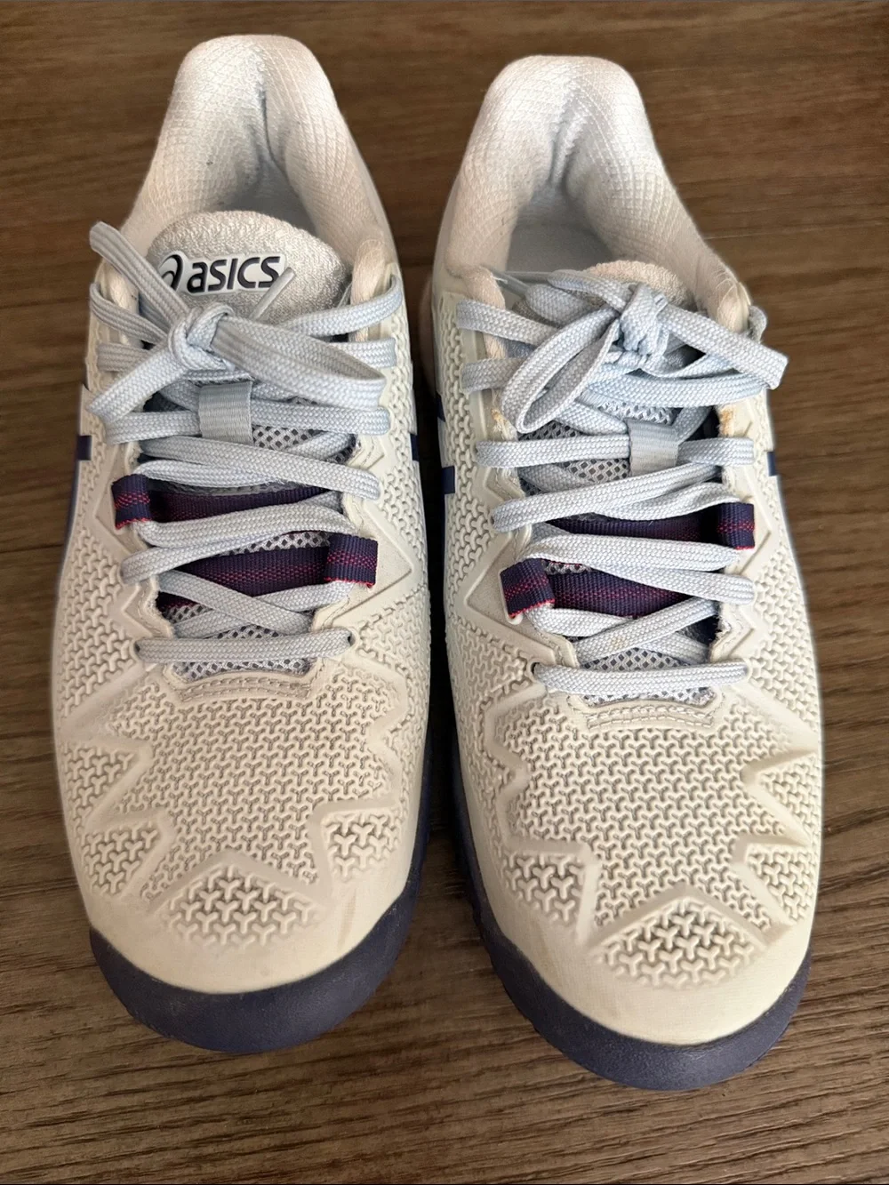 ASICS Women’s Light Gray and Navy Athletic Sneakers